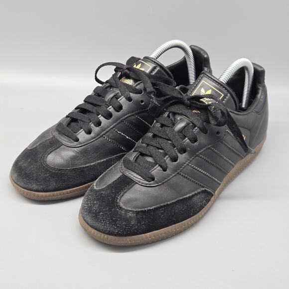 Adidas Originals Samba Mens Size 7 Black Gum 2008 Leather Sneakers Unique Stitch - Picture 2 of 11